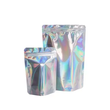 Zipper Laser Holographic Mylar Bags Holographic Pouches