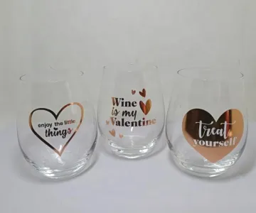 rose gold logo wine glasses tumbler stemless