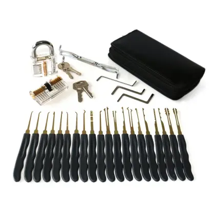24pcs Locksmith Supplies 2pcs Clear Practice Lock