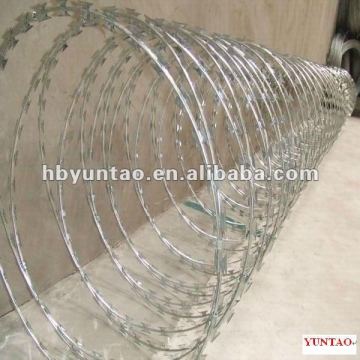 ISO9001 galvanized and pvc coated razor blade barbed wire Price