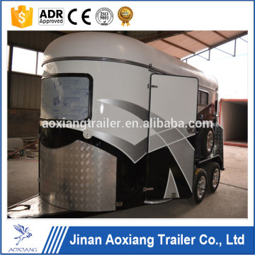 hot sale double horse straight load horse float with front cupboards