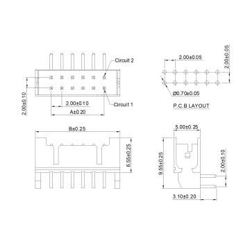 2.00mm pitch Dual Row Wafer Connectors Series