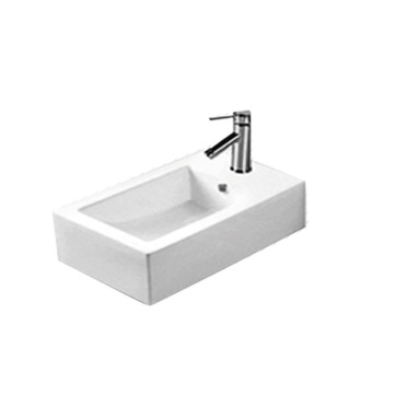 Wall-Mounted Ceramic Bathroom Sink with Single Faucet Hole