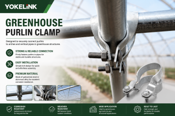 1-3/8 1-5/8 Galvanized Steel & Aluminum Greenhouse Frame Cross Connector Clamp for Hoop and Purlin Tubes