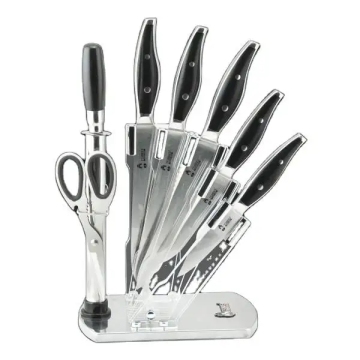Professional 9 PC Stainless Steel Kitchen Knife Set with Acrylic Block