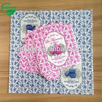 Ultra soft custom 2 color logo printed tissue paper napkin