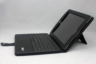 Leather 3.7v Detachable Bluetooth Keyboard Apple Ipad Solar Charger Cases With 700mah
