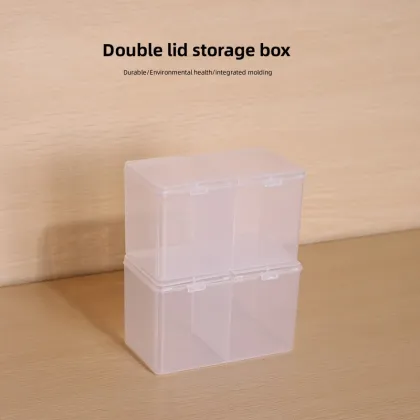 PP Transparent Small Object Storage Box - D772 Double Button Cover