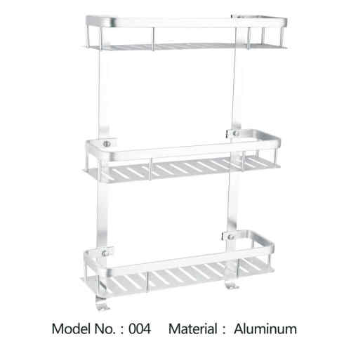 Aluminum Wall Mounted Two Tiers Bathroom Storage Holder