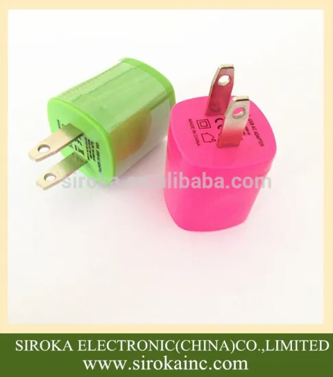 With IC smart chip high power 5V 1.5A universal cell phone charger US fixed plug travel wall charger for iPhone Android phone