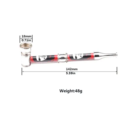 Cross-border spot 142mm aluminum alloy metal smoking pipe pipe with filter plate