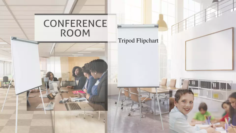 Portable Mobile Magnetic Flipchart Tripod Whiteboard Easel