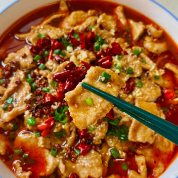 Poached Sliced Pork in Chili Oil