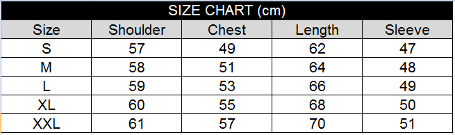 V neck cardigan size chart