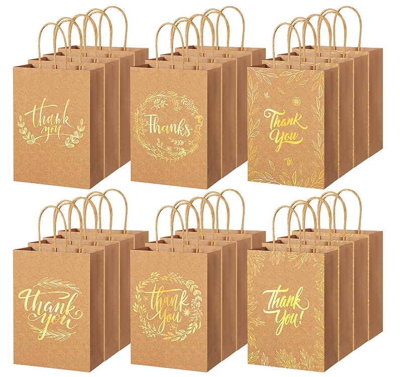 Thank You Gift Bags Kraft Paper with Handles