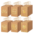 Paper Shopping Bag Thank You Gift Bags Kraft Paper with Handles Factory