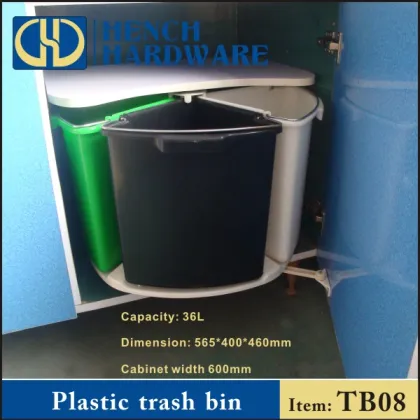 Three Barrel Decorative Type Kitchen Cabinet Dustbin