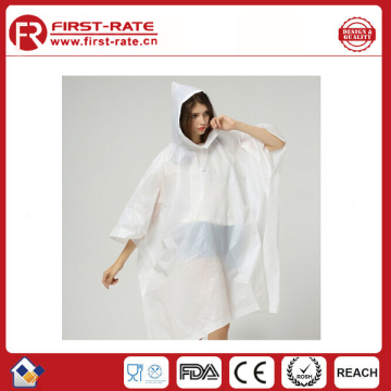 promotional Women white poncho PEVA raincoat