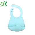 Пользовательские замечательный цвет водонепроницаемый мягкий силиконовые детские нагрудники