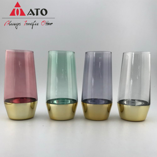 Vaso de vaso de vaso creativo de vidrio de oro