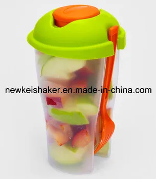 Fresh Salad Shaker Cups with Salad Dressing Shaker Fork