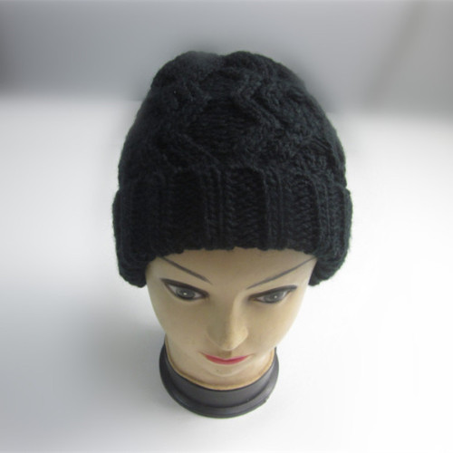 검은 색 케이블 Knit Winter Toque, 고품질 검은 색 케이블 Knit Winter Toque