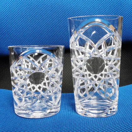 Sunshine Decor Glass - Stackable Unbreakable Plastic Decorative Embossed Glass