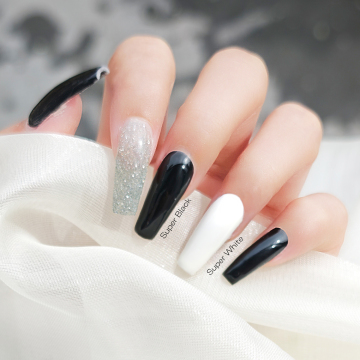 Smalto per chiodo Gel UV certificato CPNP all'ingrosso - Super White e Super Black per Salon Art