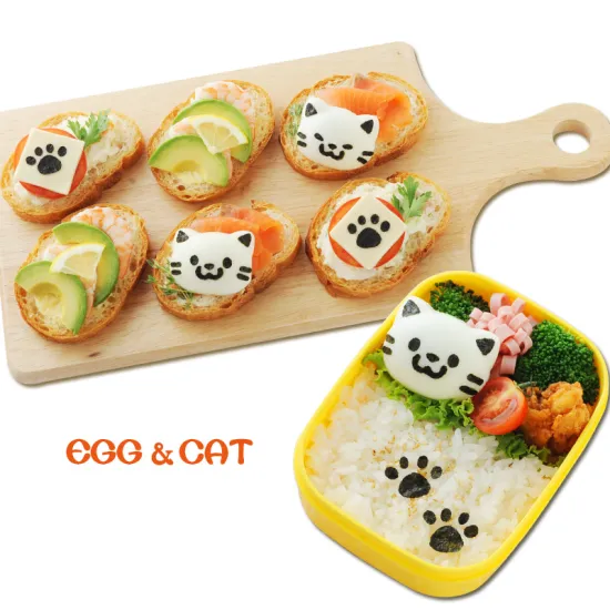 New Arrival Food Grade Cat Boiled Egg Mold with Seaweed Cutter