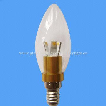 3W 10-240V AC High-power Decoration LED Candle Light for Pendent Lamps, E14 Lamp Base