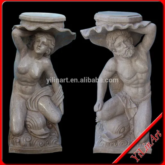 Yellow Marble Stone Nude Man Statue Sculpture For Garden Decoration