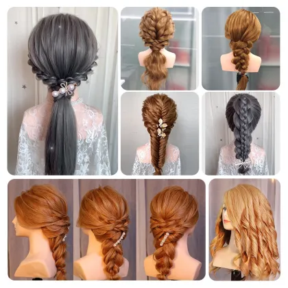 Wholesale 100% Human Hair Wigs with Mannequin Head and Shoulders for Perm Training