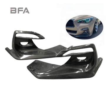 Carbon Fiber Front Lip Corner and LED Fog Light Frame for 2015+ Infiniti Q50