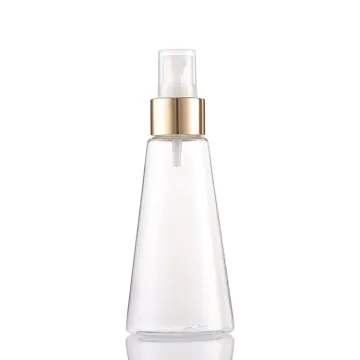 wholesale pet plastic 8oz 5oz 2oz body fine mist spray bottles with aluminum gold sprayer pump