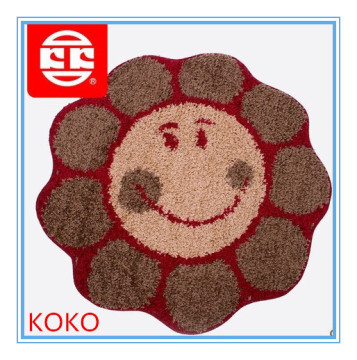 red smile round pp frizzy ground protect rugs with anti slip latex