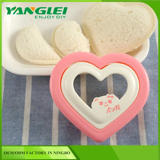 DIY Cute Tools Plastic Pink Heart Sandwich Maker Bread Cake Mold Cutter New !
