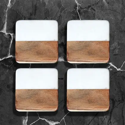 Hexagon Wood Tea Coasters for Drinks - Sublimation Ready