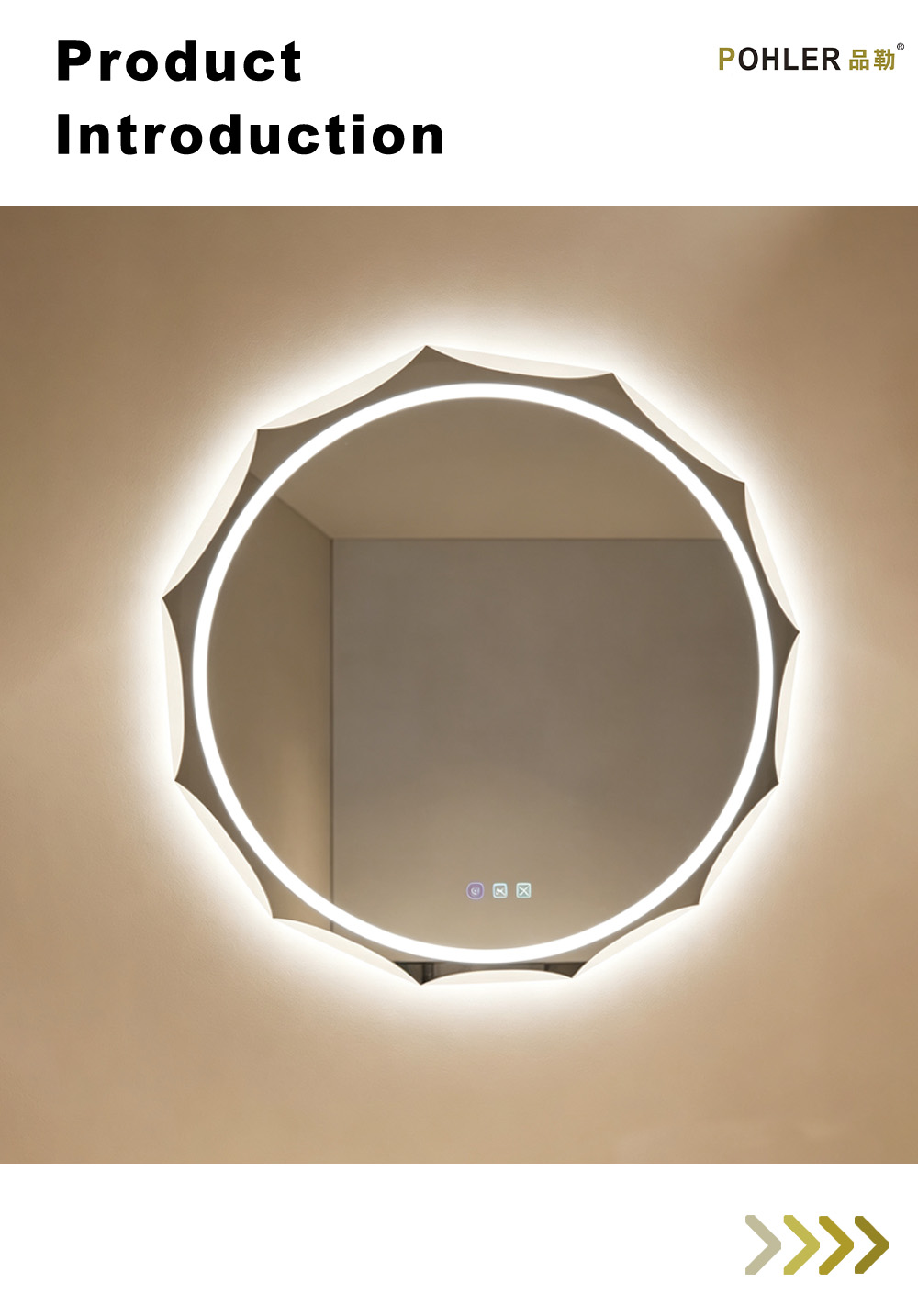 D039 Petal Edge Round LED Mirror X