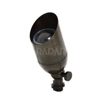 12V AC/DC Waterproof Garden Lights: RADAR Aged Brass Landscape Lighting
