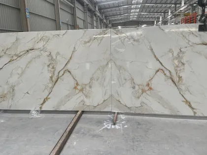 Calacatta Gold Quartz Stone: 3D Impression Premium Countertop and Island