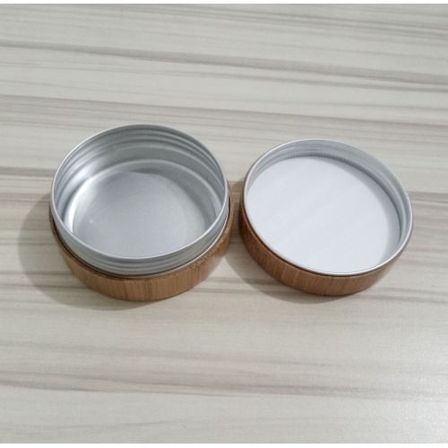 Kosmetisk Bamboo Cream Jar med Aluminium Lnner