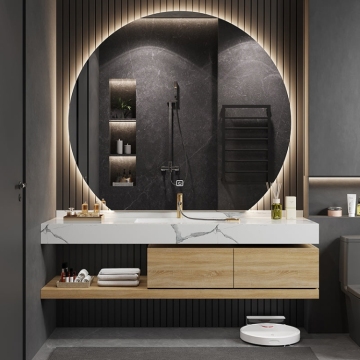 Modern Wall-Mounted Bathroom Vanity Cabinet Set with Mirror and Sink
