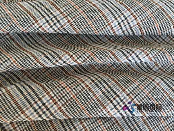 2018 Check Polyester Stretch Fabric