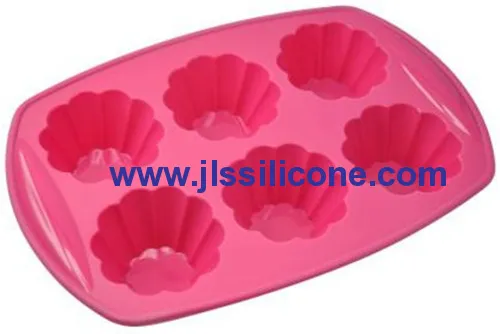 6 Cavity Daisy Flower Cupcake Pan Silicone Baking Molds 
