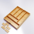 Beste Besteck Küche Schublade Organizer beseitigen Unordnung mit verstellbaren Teiler und versenkbare Bambus Utensil Tray Halter