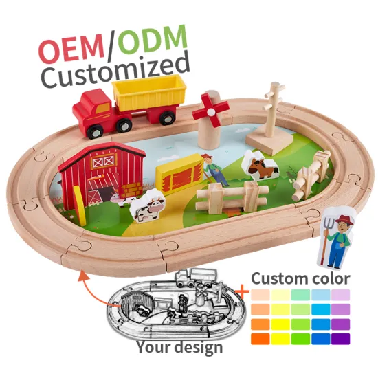 Wooden Magnetic Train Simulator and Farm Track Toys: An Educational DIY Slot Toy Set for Kids (22pcs Railway Set)