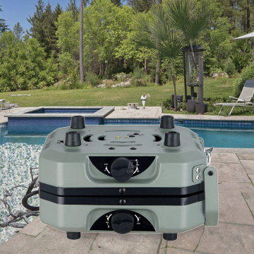 Portable Dual-Burner Stainless Steel Infrared Patio Heater for Outdoor Camping and Adventure