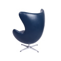 Fauteuil Egg Mid Century Modern en Cuir Arne Jacobsen