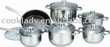 12pcs stainless steel cookware set(stock pot,casserole,saucepot,saucepan)