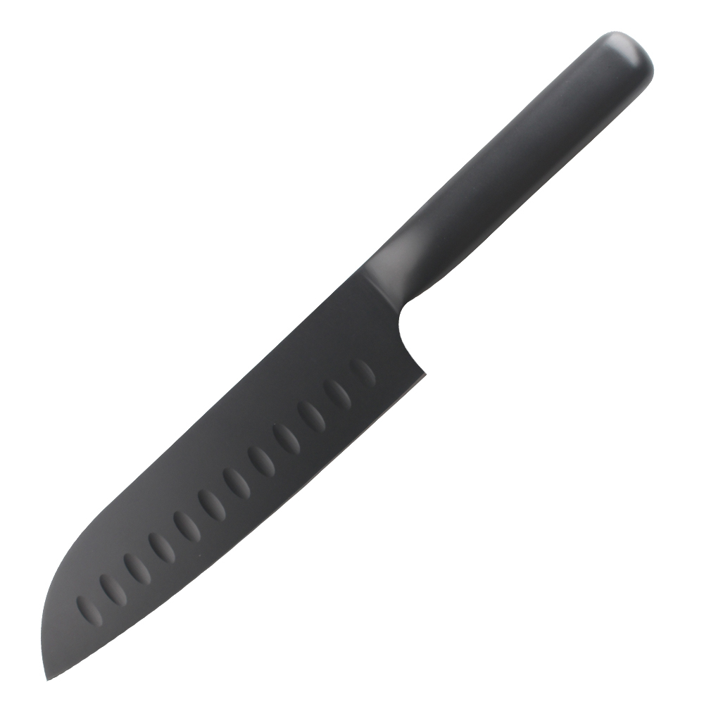 Cuchillo Santoku de óxido negro de 7 pulgadas para cocina